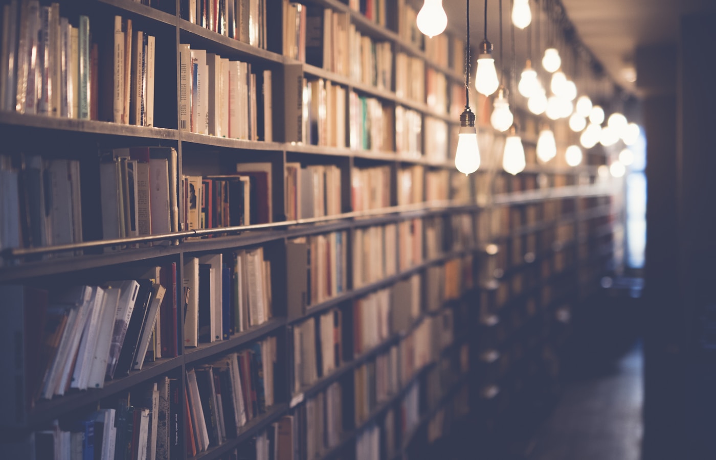 Library shelves representing knowledge and professional learning for staff